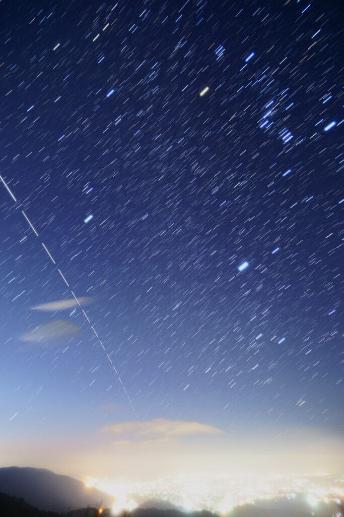 冬の大三角とISS