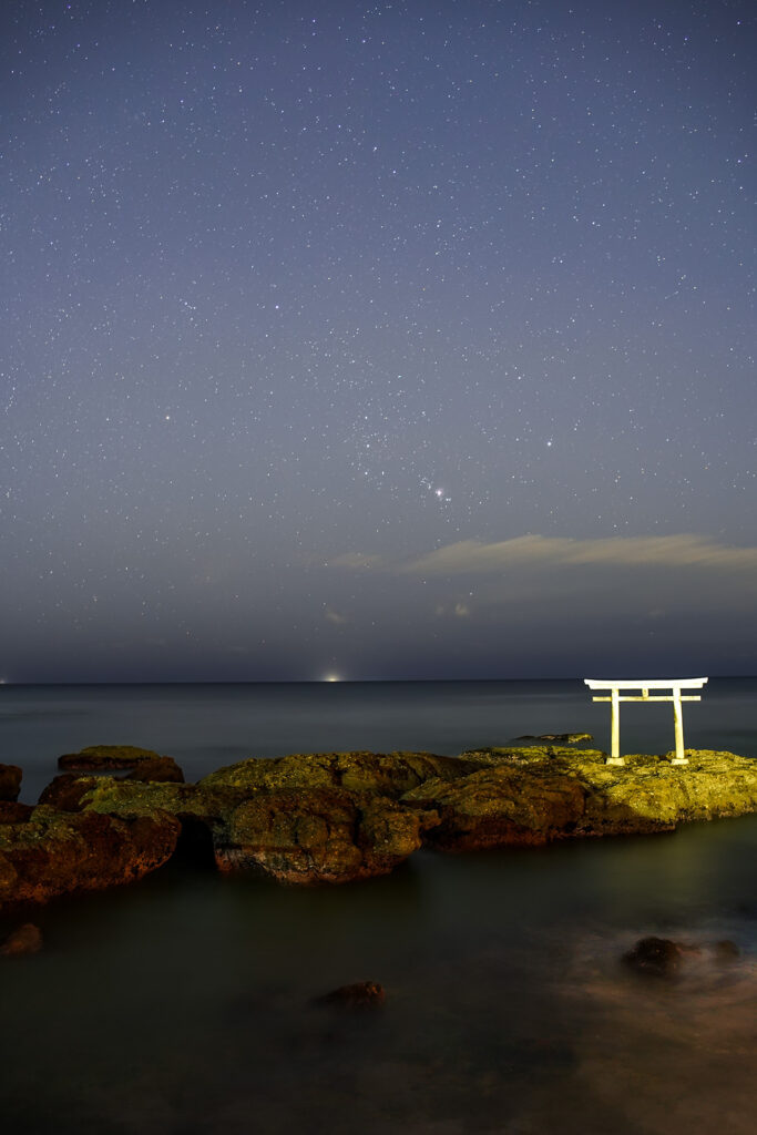 大洗海岸での冬の星座観察